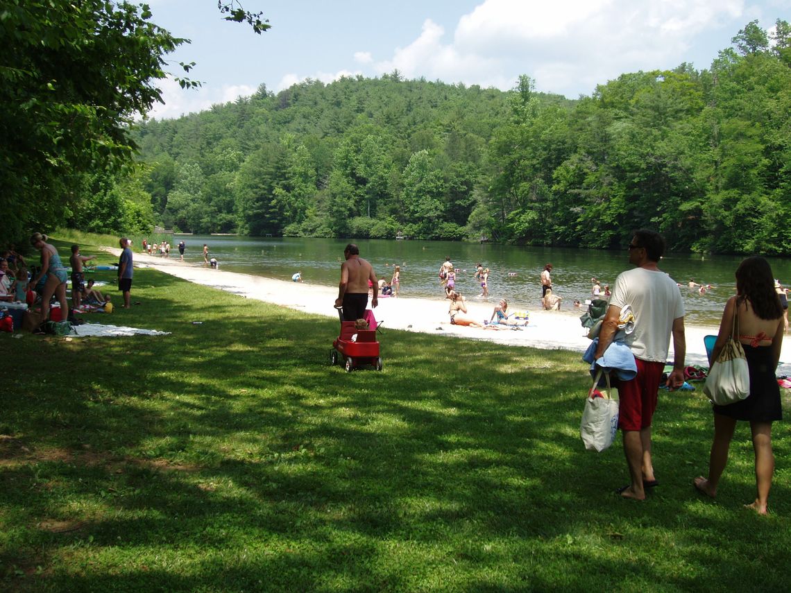 Go for a swim at Cave Mountain Lake State Park.